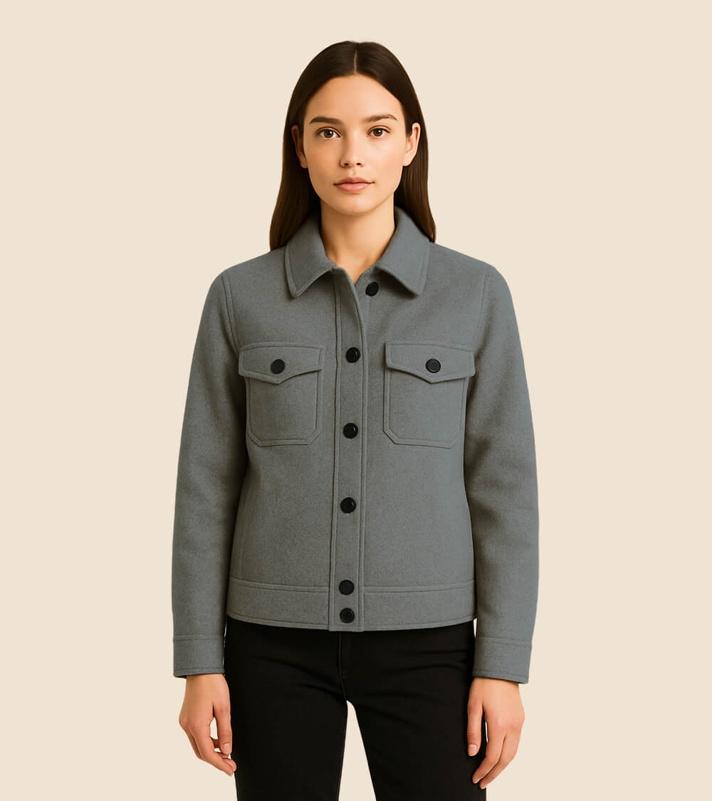 Wool Blend Shirt Jacket